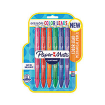 Paper Mate; Clearpoint; Color Lead Mechanical Pencils, 0.7 mm, Assorted Colors, Pack Of 6