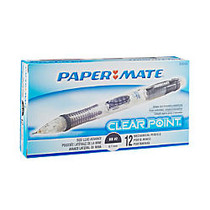 Paper Mate; ClearPoint&trade; Mechanical Pencils, 0.7mm, #2 Medium Soft Lead, Blue Barrel, Pack Of 12