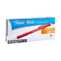 Paper Mate; Write Bros.; Mechanical Pencils, Cushioned Grip, 0.5 mm, Assorted Barrel Colors, Pack Of 12