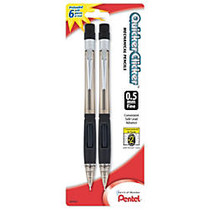 Pentel; Quicker Clicker&trade; Automatic Pencil, 0.5 mm, Smoke Barrel, Pack Of 2