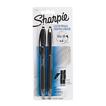 Sharpie; Liquid Pencil, 0.5 mm, Opaque Black Barrels, Pack Of 2 + 6 Erasers