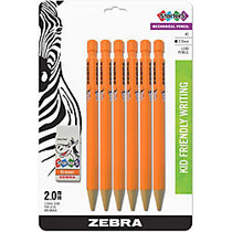 Zebra Pen Cadoozles Starters Mechanical Pencil 2.0mm 6pk - #2 Lead Degree (Hardness) - 2 mm Lead Diameter - Bold Point - Refillable - Black Lead - 6 / Pack