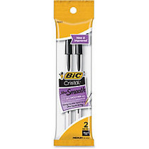 BIC Cristal Stick Ballpoint Pen - Medium Point Type - Black - Clear Barrel - 2 / Pack