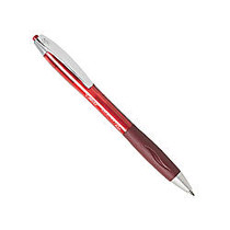 BIC; Atlantis Retractable Gel Pens, Medium Point, 0.7 mm, Red Barrel, Red Ink, Pack Of 12