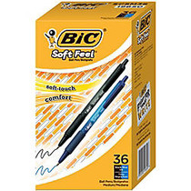 BIC; SoftFeel Retractable Ballpoint Pens, Medium Point, 1.0 mm, Assorted Barrels, Assorted Ink Colors, Box Of 36