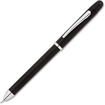 Cross Tech3+ Satin Black Multifunction Pen - Medium Point Type - 0.5 mm Point Size - Refillable - Black, Red - Black Barrel - 1 Each