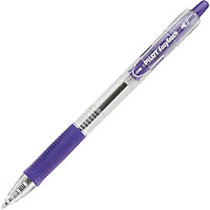 EasyTouch Retractable Pen - 1 mm Point Size - Refillable - Purple - Clear Barrel - 1 Dozen