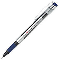 FORAY; Marker-Style Porous Point Pens With Soft Grips, Fine Point, 0.5 mm, Silver Barrel, Blue Ink, Pack Of 12