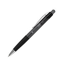 FORAY; Soft-Grip Retractable Ballpoint Pens, Medium Point, 1.0 mm, Black Barrel, Black Ink, Pack Of 12