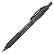 FORAY; Soft-Grip Retractable Ballpoint Pens, Medium Point, 1.0 mm, Clear Barrel, Black Ink, Pack Of 12