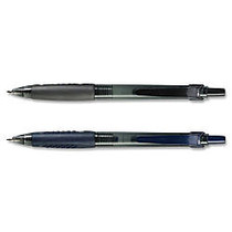 Integra Retractable Ballpoint Pen - Fine Point Type - Black - Black, Transparent Barrel - 1 Dozen