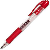 Integra Retractable Gel Pen - Fine Point Type - 0.5 mm Point Size - Red - Red Barrel - 1 Dozen