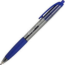 Integra Rubber Grip Retractable Pen - Medium Point Type - Blue - Blue Barrel - 1 Dozen