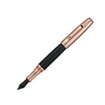 Monteverde; Invincia&trade; Rose Gold Fountain Pen, Medium Point, 0.7 mm, Black Barrel, Black Ink