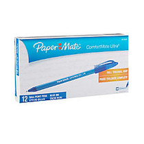 Paper Mate; Comfortmate&trade; Ultra Ballpoint Stick Pens, Medium Point, 1.0 mm, Blue Barrel, Blue Ink, Pack Of 12