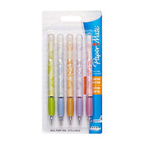 Paper Mate; Expressions Ballpoint Stick Pens, Medium, 1.0 mm, Assorted Fashion Barrels, Assorted Ink Colors, Pack Of 5