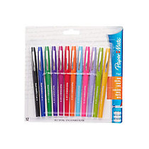Paper Mate; Flair; Porous-Point Pens, Medium Point, 1.0 mm, Assorted Barrels, Assorted Ink Colors, Pack Of 12