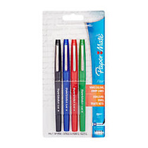 Paper Mate; Flair; Porous-Point Pens, Medium Point, 1.0 mm, Assorted Barrels, Assorted Ink Colors, Pack Of 4