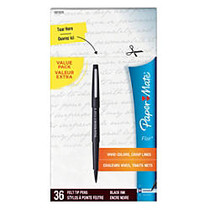 Paper Mate; Flair; Porous-Point Pens, Medium Point, 1.0 mm, Black Barrel, Black Ink, Pack Of 36