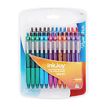 Paper Mate; InkJoy&trade; 300 RT Retractable Pens, Medium Point, 1.0 mm, Clear Barrels, Assorted Ink Colors, Pack Of 24