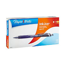 Paper Mate; InkJoy&trade; 550 RT Ballpoint Pens, Medium Point, 1.0 mm, Translucent Black Barrels, Black Ink, Pack Of 12