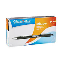 Paper Mate; InkJoy&trade; 700RT Retractable Ballpoint Pens, Medium Point, 1.0 mm, Black Barrels, Black Ink, Pack Of 12