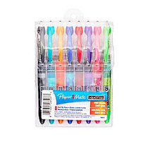 Paper Mate; Liquid Expresso; Porous Point Pens, Medium Point, 1.0 mm, Clear Barrel, Assorted Ink Colors, Pack Of 8