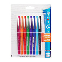 Paper Mate; Porous-Point Pens, Medium Point, 1.0 mm, Assorted Barrels, Assorted Ink Colors, Pack Of 8