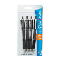 Paper Mate; Profile; Elite Retractable Ballpoint Pens, Bold Point, 1.4 mm, Black Barrel, Black Ink, Pack Of 4