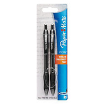 Paper Mate; Profile&trade; Retractable Ballpoint Pens, Bold Point, 1.4 mm, Translucent Barrel, Black Ink, Pack Of 2