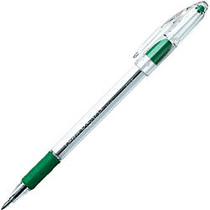 Pentel R.S.V.P Ballpoint Stick Pen - Fine Point Type - 0.7 mm Point Size - Refillable - Green - Clear Barrel