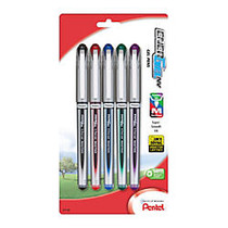 Pentel; EnerGel&trade; NV Rollerball Pens, Medium Point, 0.7 mm, Silver Barrels, Assorted Ink Colors, Pack Of 5