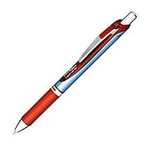 Pentel; EnerGel&trade; RTX Retractable Liquid Gel Pens, Needle Point, 0.5 mm, Multicolor Barrel, Red Ink, Pack Of 12