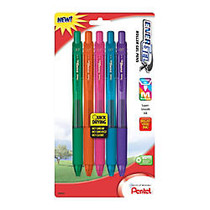 Pentel; EnerGel&trade; X Retractable Liquid Gel Pens, Medium Point, 0.7 mm, Assorted Barrels, Assorted Ink Colors, Pack Of 5