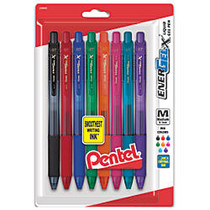 Pentel; EnerGel-X&trade; RollerGel Pens, Medium Point, 0.7 mm, Assorted Barrels, Assorted Ink Colors, Pack Of 8