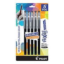 Pilot; FriXion Ball Erasable Gel Color Stix Pens, Fine Point, 0.7 mm, Black Ink, Pack Of 5