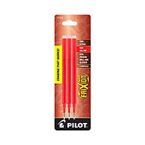 Pilot; FriXion; Erasable Ink Pen Refills, Fine Point, 0.7mm, Red Ink, Pack Of 3