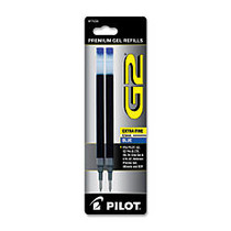 Pilot; G2; Premium Gel Ink Refills, Extra-Fine Point, 0.5 mm, Blue Ink, Pack Of 2