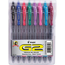 Pilot; G-2&trade; Retractable Gel Ink Rollerball Pen, Bold Point, 0.1 mm, Assorted Barrels, Assorted Ink Colors, Pack Of 8