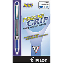 Pilot; Precise Grip&trade; Liquid Ink Rollerball Pens, Extra Fine Point, 0.5 mm, Blue Metallic Barrel, Blue Ink, Pack Of 12