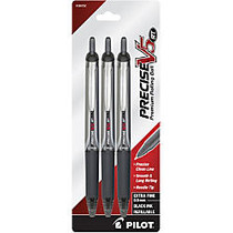 Pilot; Precise&trade; V5 Liquid Ink Retractable Rollerball Pens, Extra-Fine Point, 0.5mm, Black Barrel, Black Ink, Pack Of 3