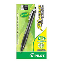 Pilot; Rexgrip BeGreen Retractable Ballpoint Pens, Medium Point, 77.7% Recycled, Black Ink, Pack Of 12