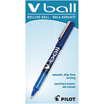 Pilot; V-Ball&trade; Liquid Ink Rollerball Pens, Extra Fine Point, 0.5 mm, Blue Barrel, Blue Ink, Pack Of 12