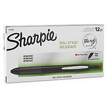 Sharpie Retractable Porous Point Pen - Fine Point Type - Red - Black Barrel - 1 Each