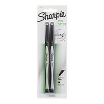 Sharpie; Fine-Point Pens, Fine Point, 0.7 mm, Black Barrels, Black Ink, Pack Of 2
