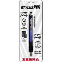 STYLUSPEN Retractable Stylus Pen With Grip, Medium Point, 1.0 mm, Midnight Blue Barrel, Black Ink