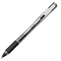 TUL; RB1 Roller Ball Pens, Medium Point, 0.7 mm, Silver Barrel, Black Ink, Pack Of 12