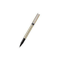 uni-ball; Deluxe Rollerball Pen, Fine Point, 0.7 mm, Gold Barrel, Black Ink