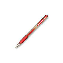uni-ball; Gel Grip&trade; Pen, Medium Point, 0.7 mm, Clear Barrel, Red Ink