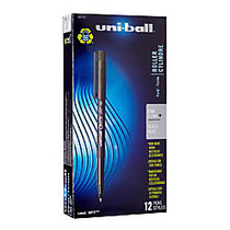 uni-ball; Onyx; Rollerball Pens, Fine Point, 0.7 mm, Black Barrel, Black Ink, Pack Of 12